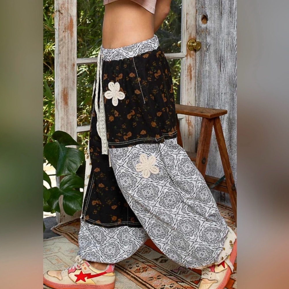 POL- patchwork joggers. NWT. LARGE NWT - image 6